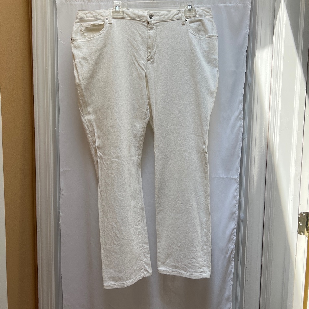 Michael Kors White Boot Cut Stretch Jeans (18W)